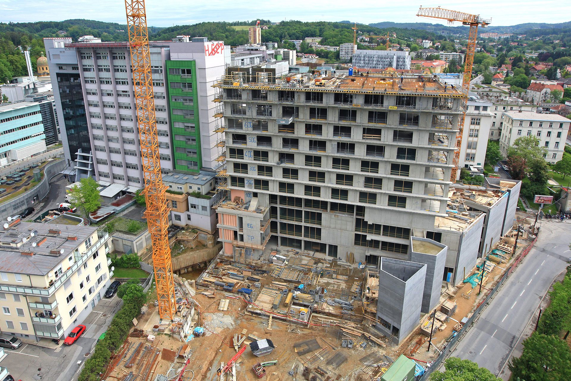 Rohbau der Uniklinik Graz